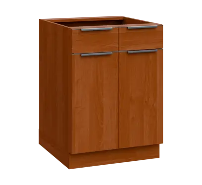 SIS - 6DZ2 spodní skříňka, 2-dveřová, 2-zásuvková, 870x600x600, olše jantar